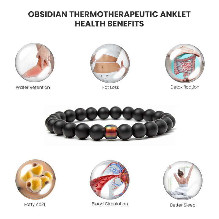 Jewelava Obsidian Thermotherapeutic Anklet