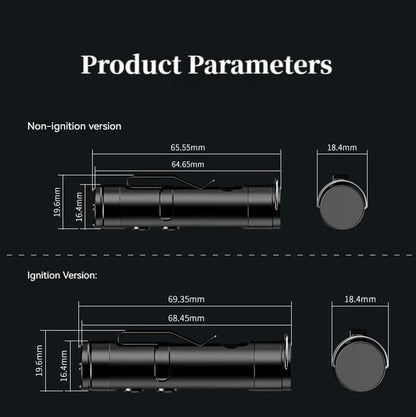 🔦Pocket Rechargeable EDC Flashlight: Mini Keychain Light with Fire Starter & Window Breaker