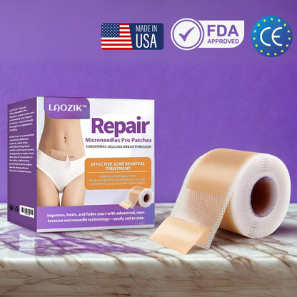 Official Store: LAOZIK™ Repair Microneedles Pro Patches with Hyaluronic Acid Nano-Heal Treatment for new and old scars, reduction of surgical scars, stretch marks, keloids, acne, burns, warts, dermatomas, and varicose veins