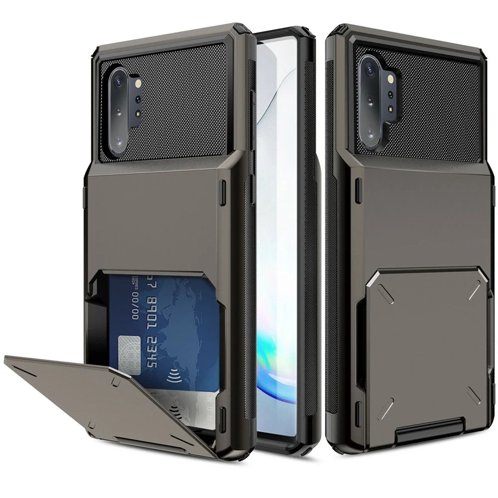 Flip Card Slots Business Armor Case For Samsung Galaxy Note 10 +