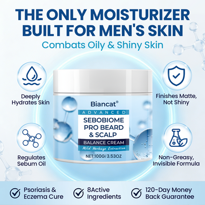 🔥 FLAKE-FREE SKIN IN 7 DAYS Biancat® SeboBiome Pro Beard & Scalp Cream 🌱 Reduces Itch & Flakes — No Greasy Residue!🔥