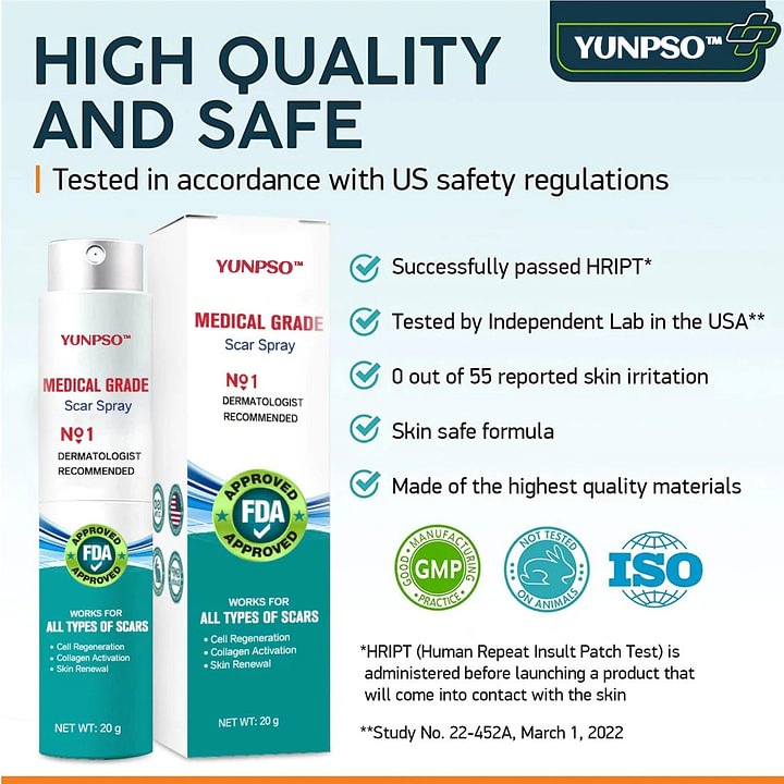 ❤️YUNPSO™ Advanced Scar Spray For All Types of Scars - For example Acne Scars, Surgical Scars and Stretch Marks