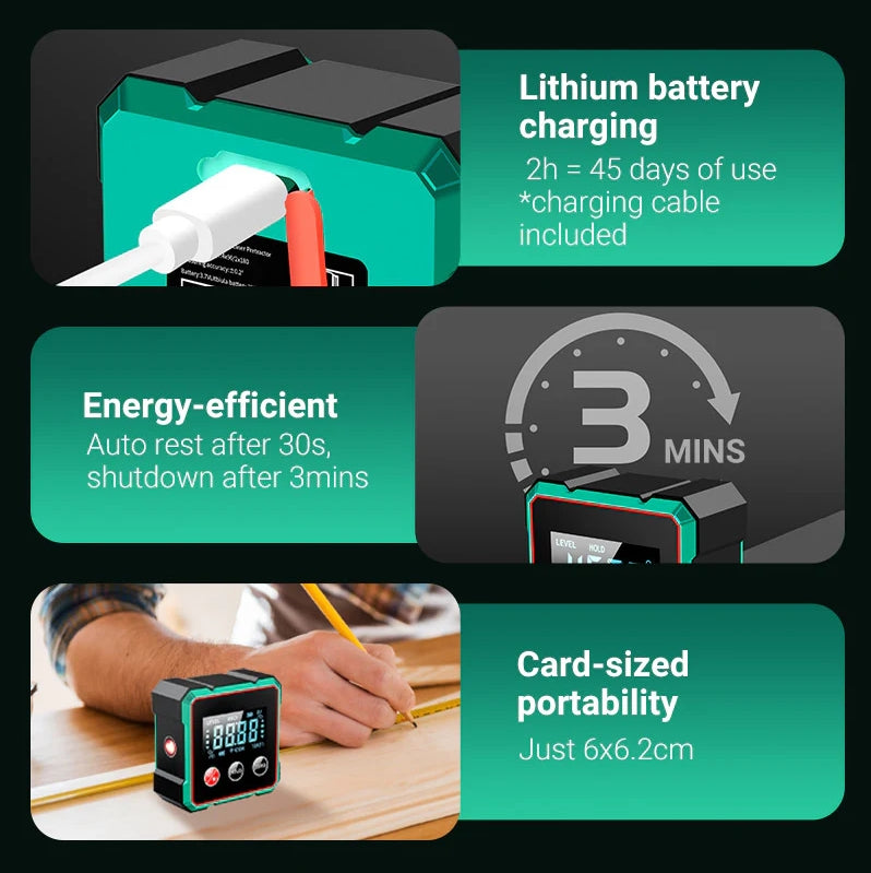 📢🔧 HOT SALE 49% OFF 🔥4-Side Magnetic Digital Angle Gauge with Laser