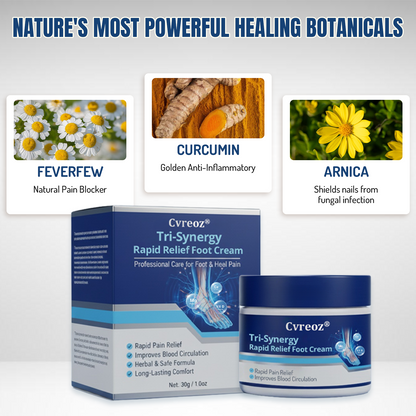 Cvreoz® Tri-Synergy Rapid Relief Foot Cream