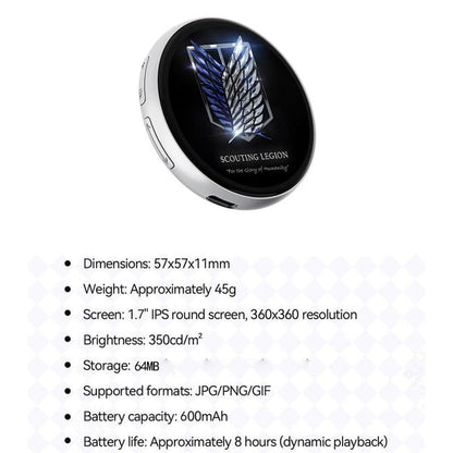 🔥Digital Badge Photo Video GIF Display Screen Pins Pixel Touchscreen Lightweight 600mAh