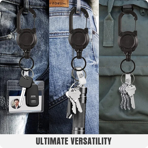 Outdoor Automatic Retractable Wire Rope Luya Anti-theft Tactical Keychain