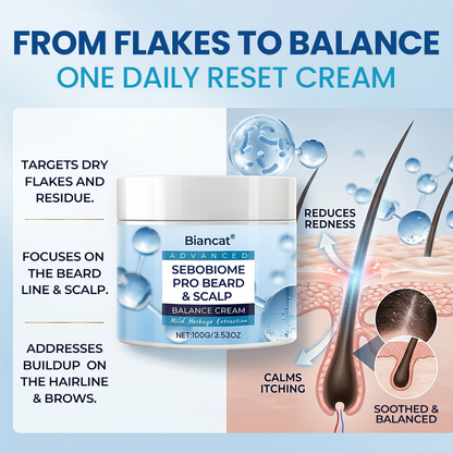 🔥 FLAKE-FREE SKIN IN 7 DAYS Biancat® SeboBiome Pro Beard & Scalp Cream 🌱 Reduces Itch & Flakes — No Greasy Residue!🔥