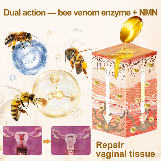 🎉Bee Venom NMN Natural Repair Vaginal Capsules👩‍❤️‍👩【Regulates hormone imbalance, obesity, acne, uterine fibroids and vaginal diseases】👩‍❤️‍👩