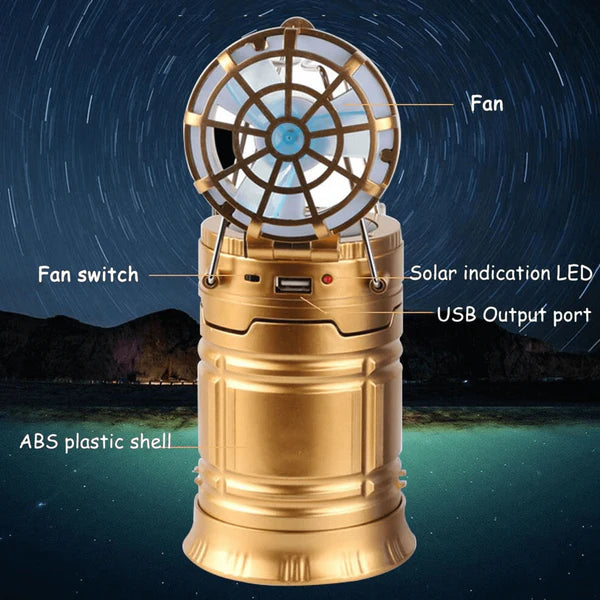 🔥 Summer Hot Sale 🔥 - Portable Solar Camping Light With Fan