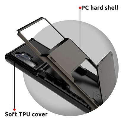 Flip Card Slots Business Armor Case For Samsung Galaxy Note 10 +