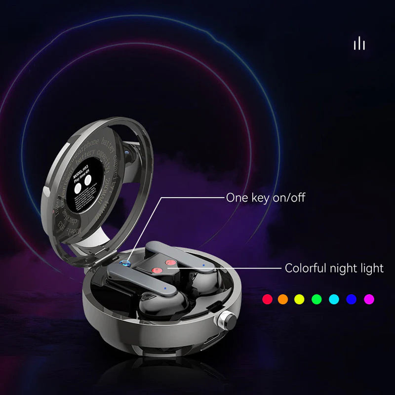 Skull Wireless Bluetooth Earphones With Metal Hanging Chain